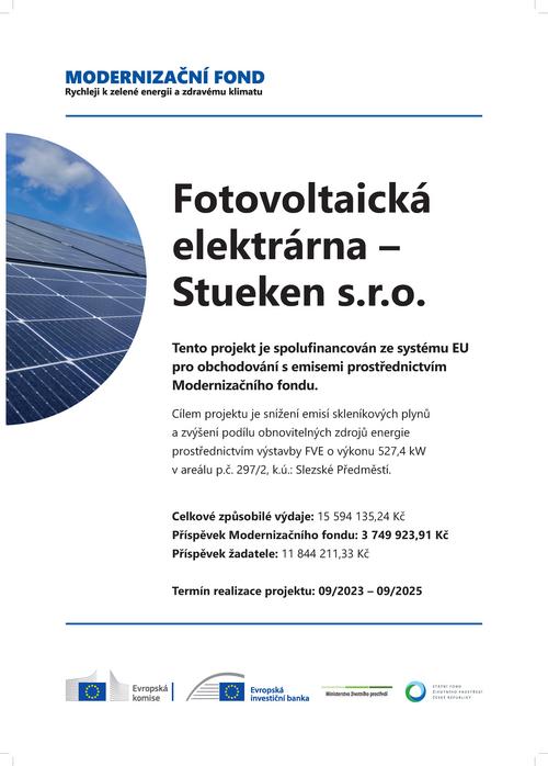 Povinná publicita nová solární elektrárna v Hradci Králové